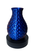 Designvase „Herzstruktur“ – Dekorative Vase in Metallic-Blau
