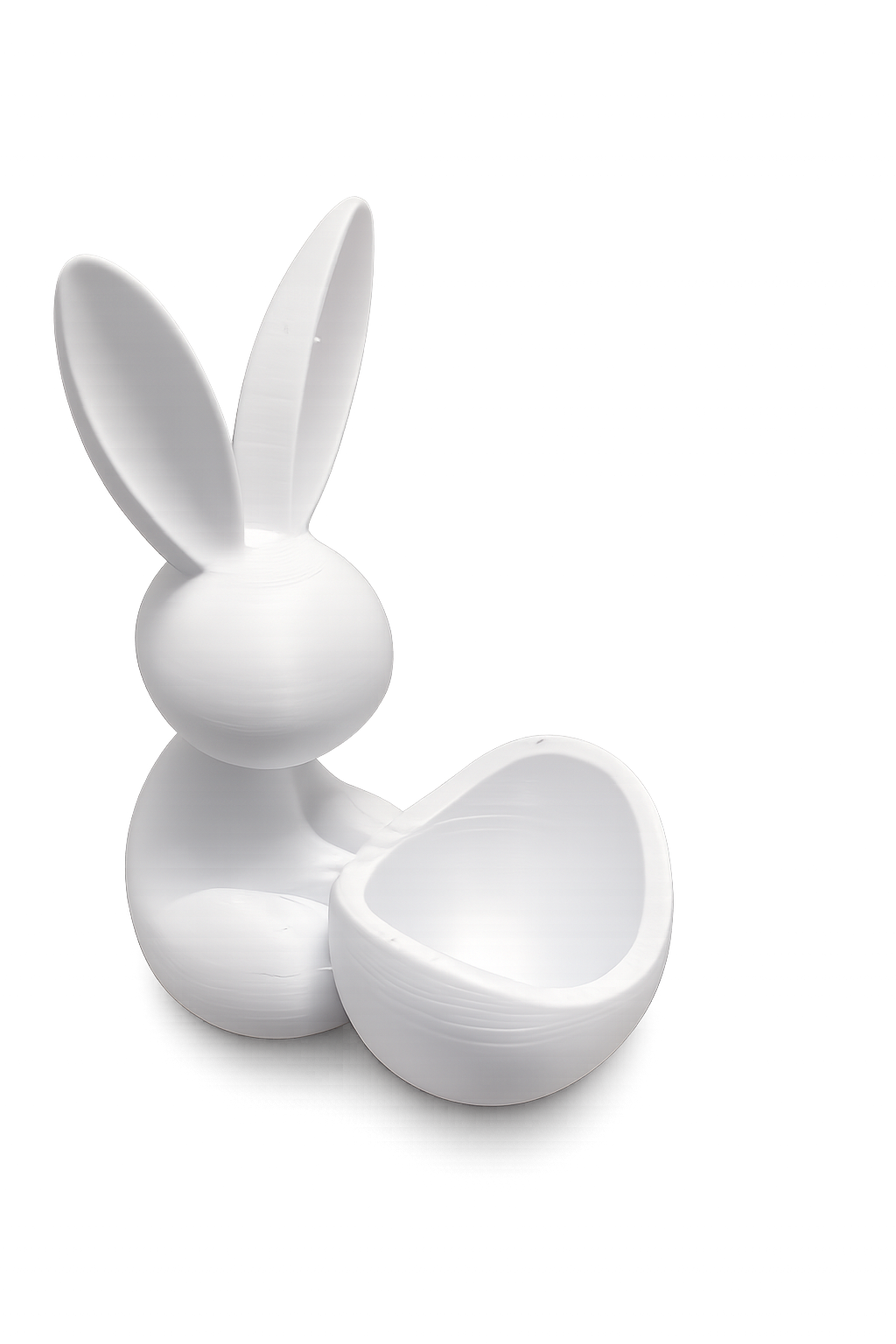 Minimalistischer Osterhase Deko – Hasenfigur mit Herzschale, Modern & Elegant