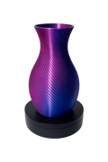 Designvase „Spiral Elegance“ – Farbverlauf Violett-Blau Metallic