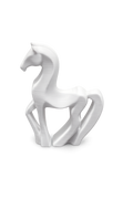 Moderne Pferdefigur Deko – Minimalistische Skulptur in Weiß, Elegantes Wohnaccessoire