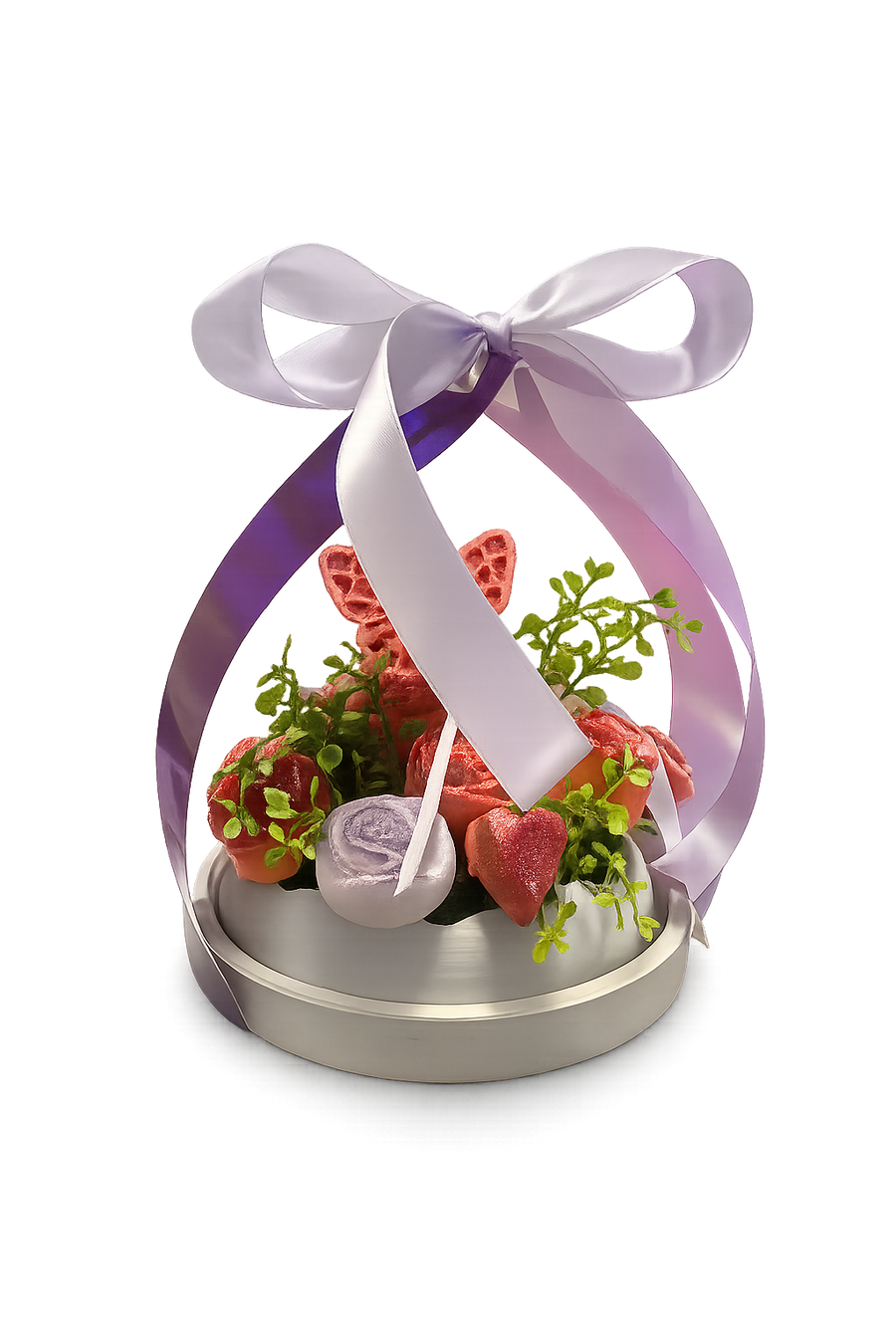 Handgemachtes Geschenkset mit Deko-Seifen & Erdbeer-Design – Personalisierbare Geschenkbox mit Schleife